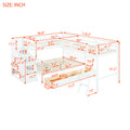 Twin Over Full L Shaped Bunk Bed With 3 Drawers, Ladder And Staircase White White Solid Wood