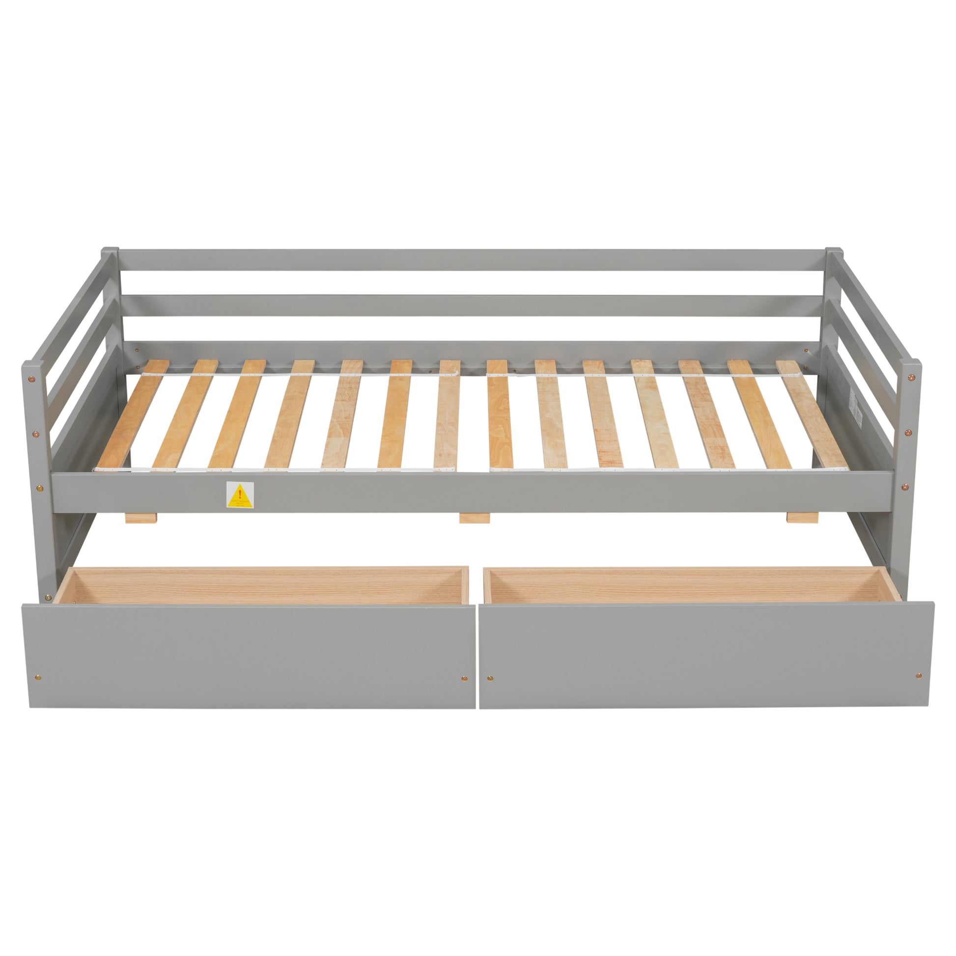 Daybed With Two Storage Drawers ,Grey Old Sku:W50450914 Twin Grey Pine