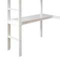 Twin Loft Pine Wood Bed With Built In Desk, Safety Guardrails, Ladder,White Old Sku:W50450911 Twin White Pine