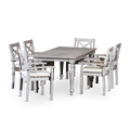 Rectangular 5 Piece Dining Set Silver Grey Solid Wood