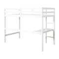 Twin Loft Pine Wood Bed With Built In Desk, Safety Guardrails, Ladder,White Old Sku:W50450911 Twin White Pine