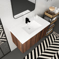 Modern Design 36 Inch Float Mounting Bathroom Vanity With Sink Soft Close Door,2 Doors 00636Caw Kd Packing California Walnut 2 Bathroom Wall Mounted Plywood Plywood