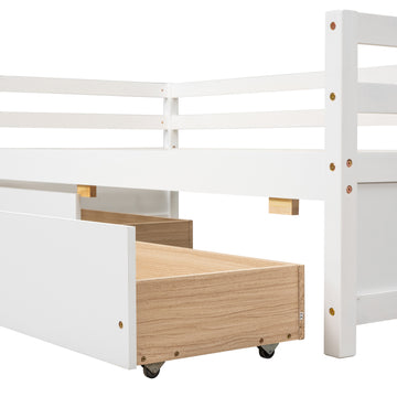 Daybed With Two Storage Drawers ,White Old Sku:W50450915 Twin White Pine