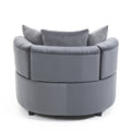 Accent Chair Classical Barrel Chair For Living Room Modern Leisure Chair Grey Gray Foam Velvet