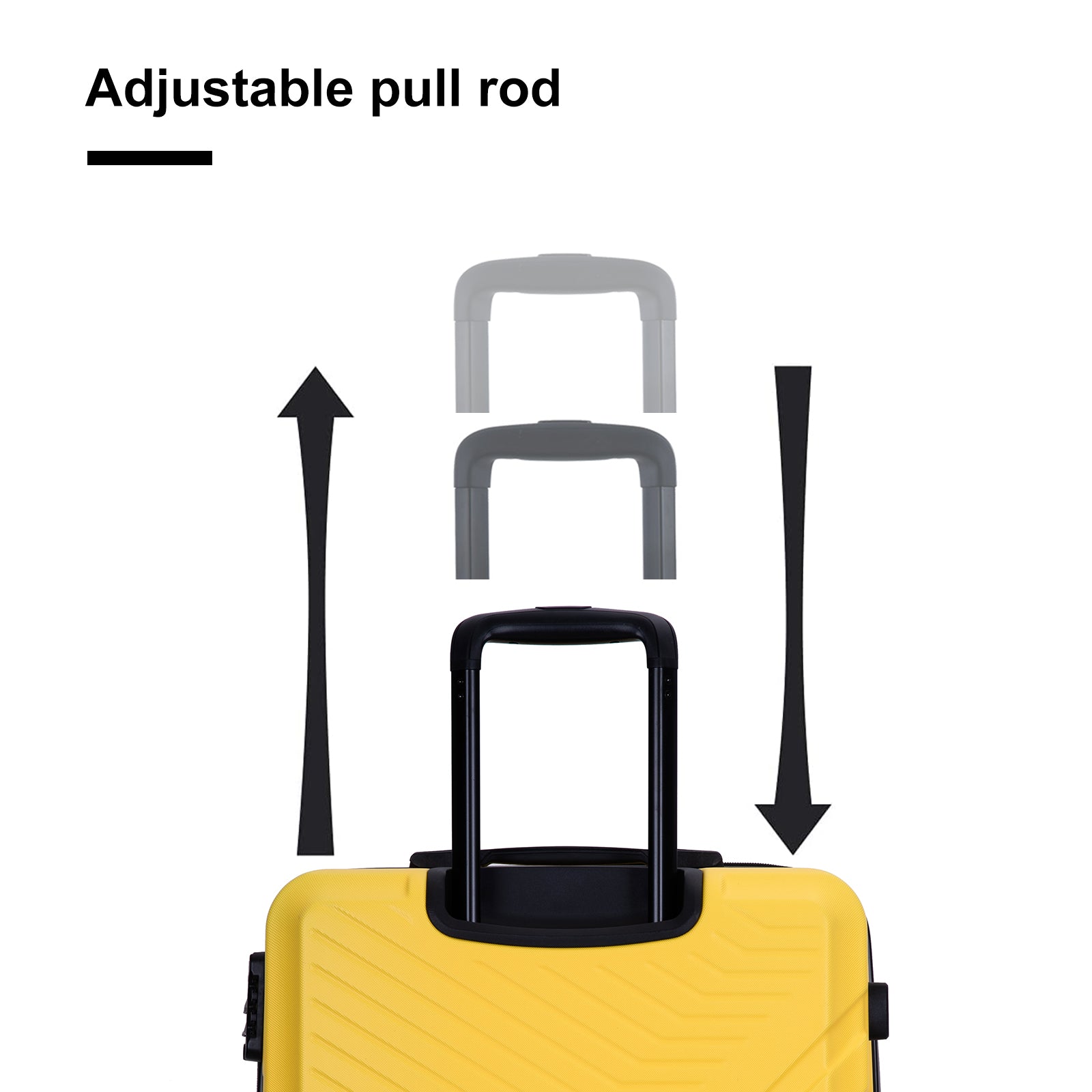 3 Piece Luggage Sets Abs Lightweight Suitcase With Two Hooks, Spinner Wheels, Tsa Lock, 20 24 28 , Yellow Yellow Abs