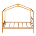 Twin Size Wood House Bed With Storage Space, Natural Old Sku: Lp000001Aam Natural Solid Wood