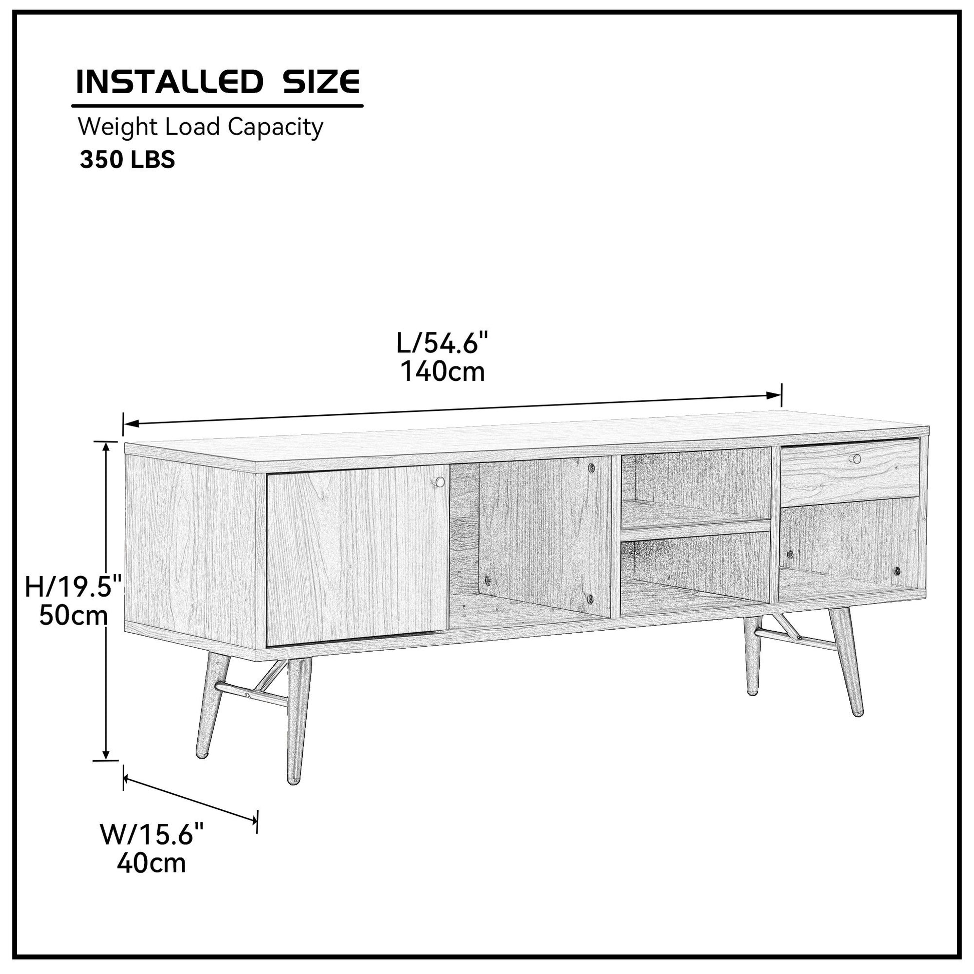 Mid Century Modern Low Profile Media Console Tv Stand, Walnut Walnut Wood Stainless Steel