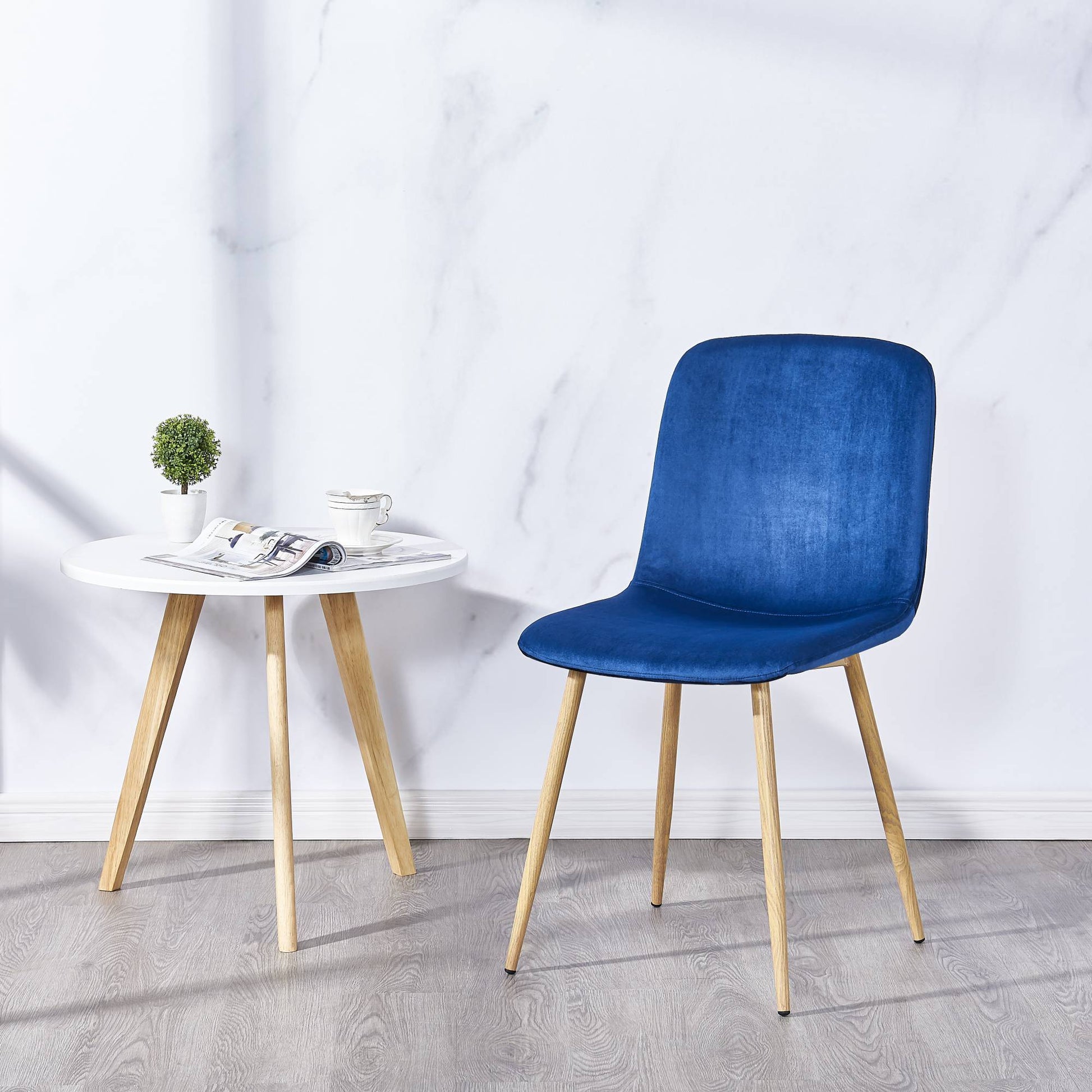 Dining Chair Blue 1Pc 1Ctn Blue Fabric