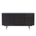 Combo Mid Century Sideboard Buffet Table Or Tv Stand With Storage For Living Room Kitchen Walnut Wood Stainless Steel