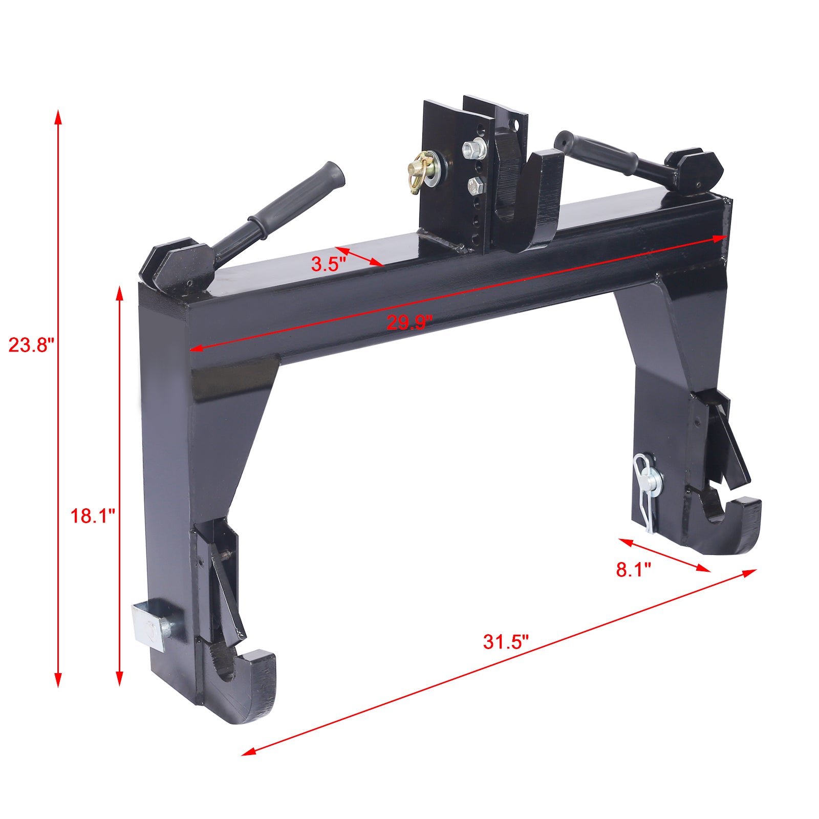Tractor Quick Hitch ,3 Point Quick Hitch, Capacity 3000 Lbs,Black Color Black Steel