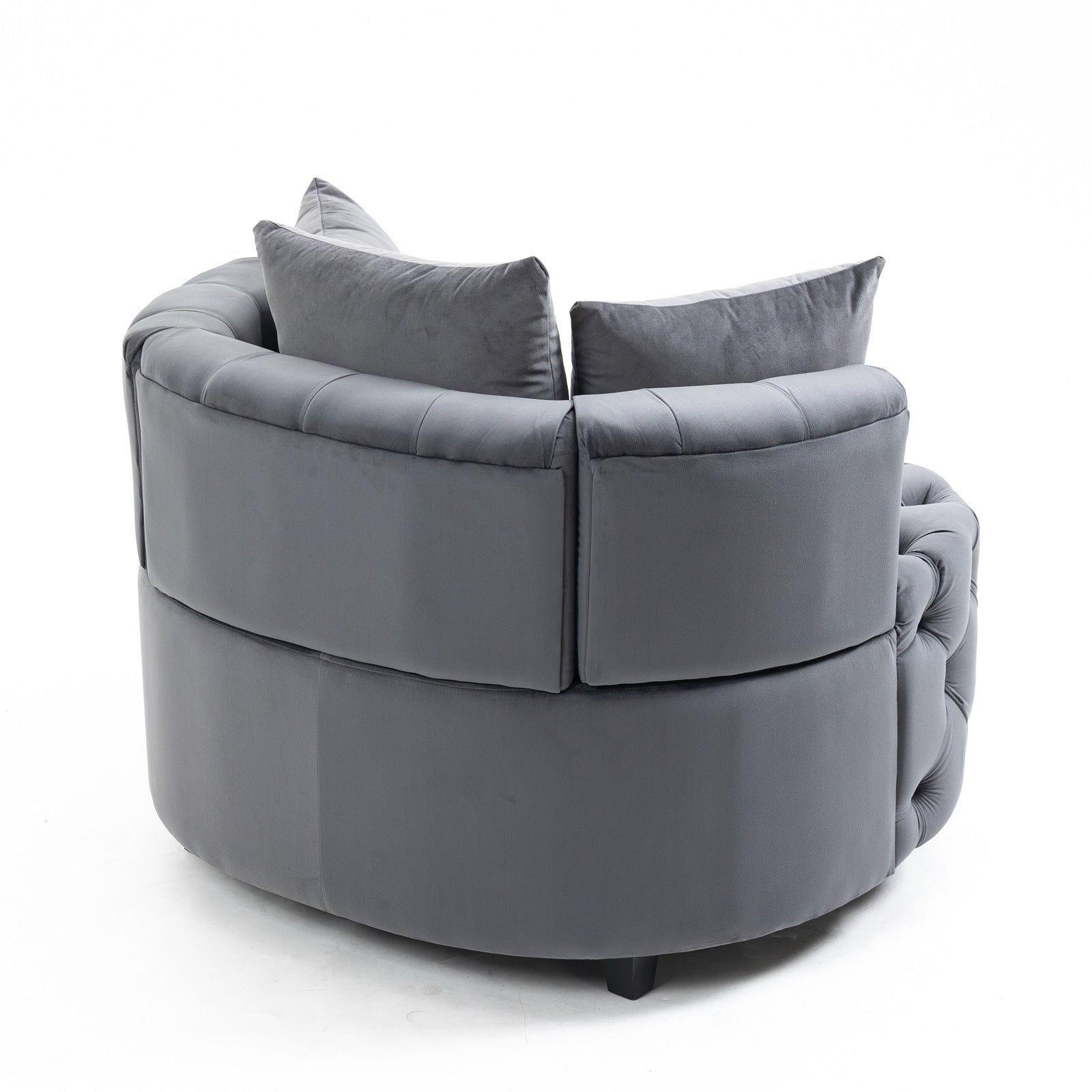 Accent Chair Classical Barrel Chair For Living Room Modern Leisure Chair Grey Gray Foam Velvet