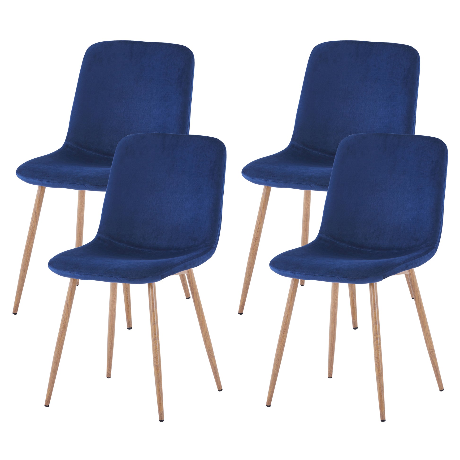 Dining Chair 4Pcs Blue Modern Style Technology.Suitable For Restaurants, Cafes, Taverns, Offices, Living Rooms, Reception Rooms. Blue Fabric