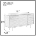 Combo Mid Century Sideboard Buffet Table Or Tv Stand With Storage For Living Room Kitchen Walnut Wood Stainless Steel