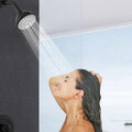 Matte Black 6 Inch Shower Faucet Wih Tub Spout Combo Matte Black Metal