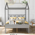 Full Size Wood House Bed With Storage Space, Gray Old Sku :Lp000002Aae Gray Solid Wood