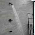 Matte Black 6 Inch Shower Faucet Wih Tub Spout Combo Matte Black Metal