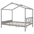 Full Size Wood House Bed With Storage Space, Gray Old Sku :Lp000002Aae Gray Solid Wood