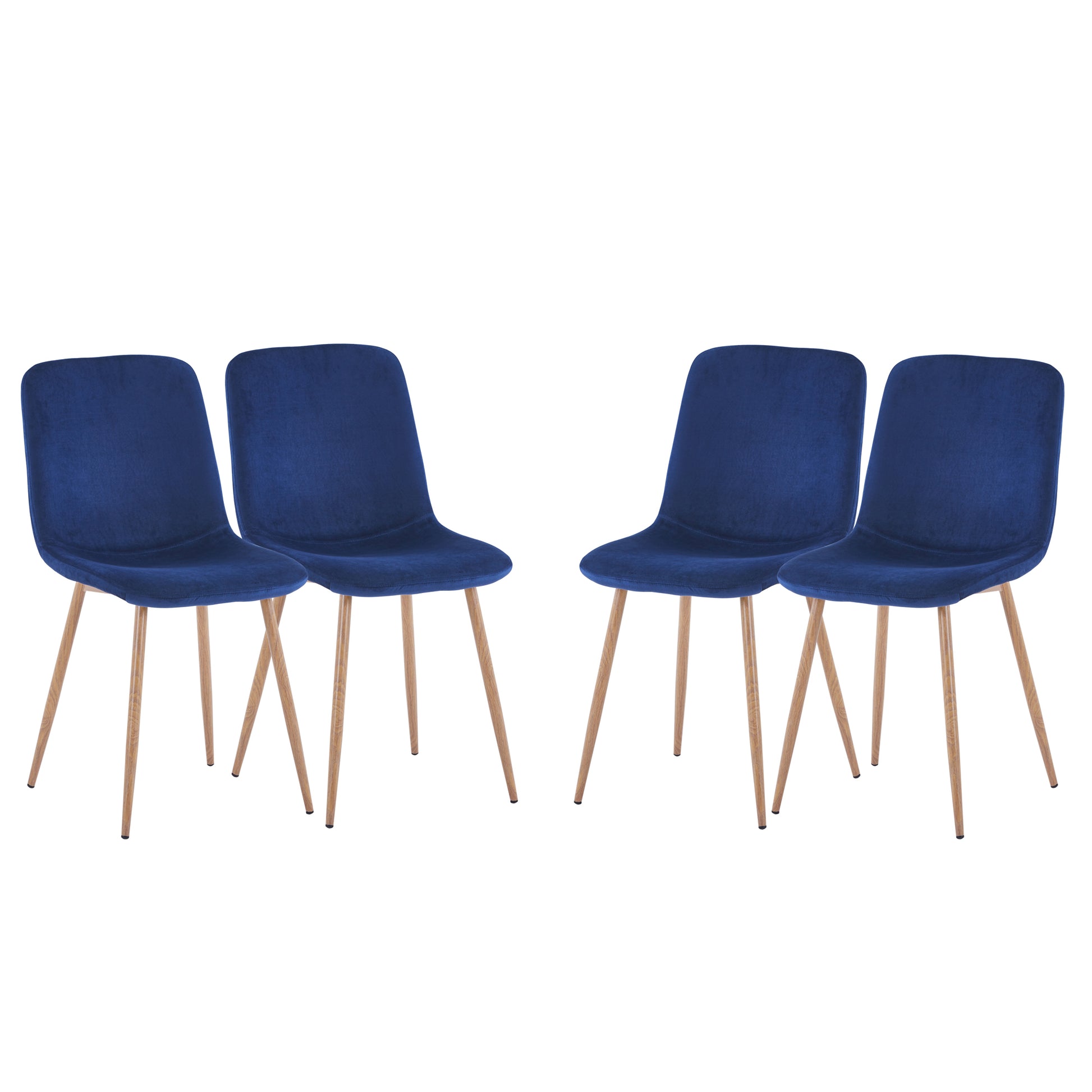 Dining Chair 4Pcs Blue Modern Style Technology.Suitable For Restaurants, Cafes, Taverns, Offices, Living Rooms, Reception Rooms. Blue Fabric