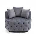 Accent Chair Classical Barrel Chair For Living Room Modern Leisure Chair Grey Gray Foam Velvet