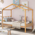 Twin Size Wood House Bed With Storage Space, Natural Old Sku: Lp000001Aam Natural Solid Wood