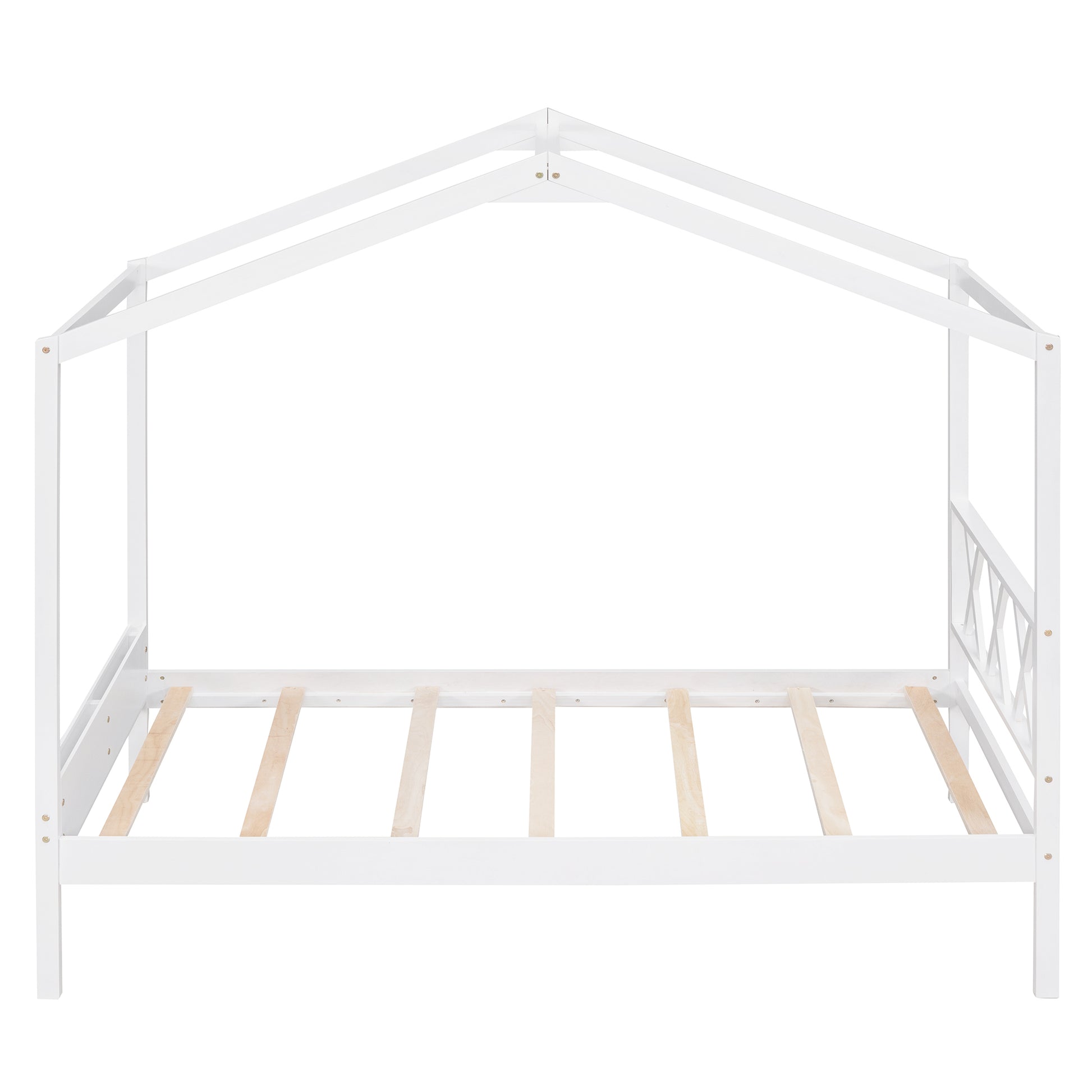 Twin Size Wood House Bed With Storage Space, White Old Sku: Lp000001Aak White Solid Wood