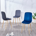 Dining Chair 4Pcs Blue Modern Style Technology.Suitable For Restaurants, Cafes, Taverns, Offices, Living Rooms, Reception Rooms. Blue Fabric