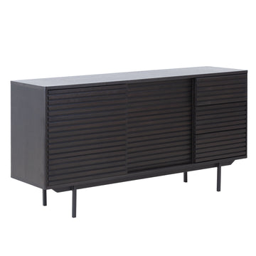 Combo Mid Century Sideboard Buffet Table Or Tv Stand With Storage For Living Room Kitchen Walnut Wood Stainless Steel