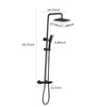 2 Function Thermostatic Rainfall Shower With Shower Head And Handheld Shower Faucet In Matte Black Matte Black Brass