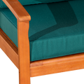 Deep Seat Eucalyptus Chair, Natural Oil Finish, Dark Green Cushions Natural Eucalyptus