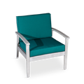 Deep Seat Eucalyptus Chair, Silver Gray Finish, Dark Green Cushions Silver Grey Eucalyptus