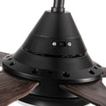 56 In Intergrated Led Ceiling Fan Lighting With Brown Wood Grain Abs Blade Black Brown Abs