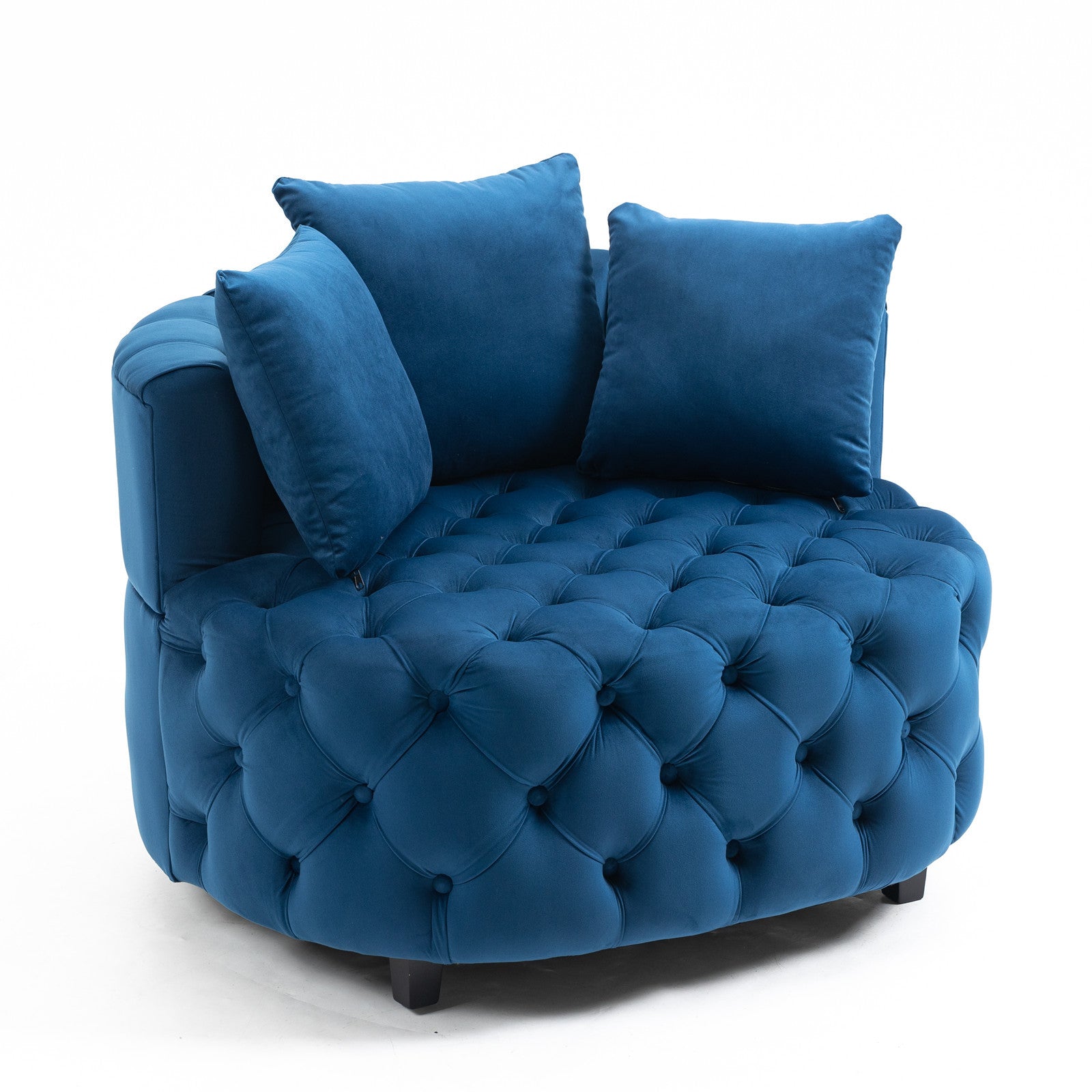 Accent Chair Classical Barrel Chair For Living Room Modern Leisure Sofa Chair Blue Blue Foam Velvet