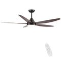 56 In Intergrated Led Ceiling Fan Lighting With Brown Wood Grain Abs Blade Black Brown Abs