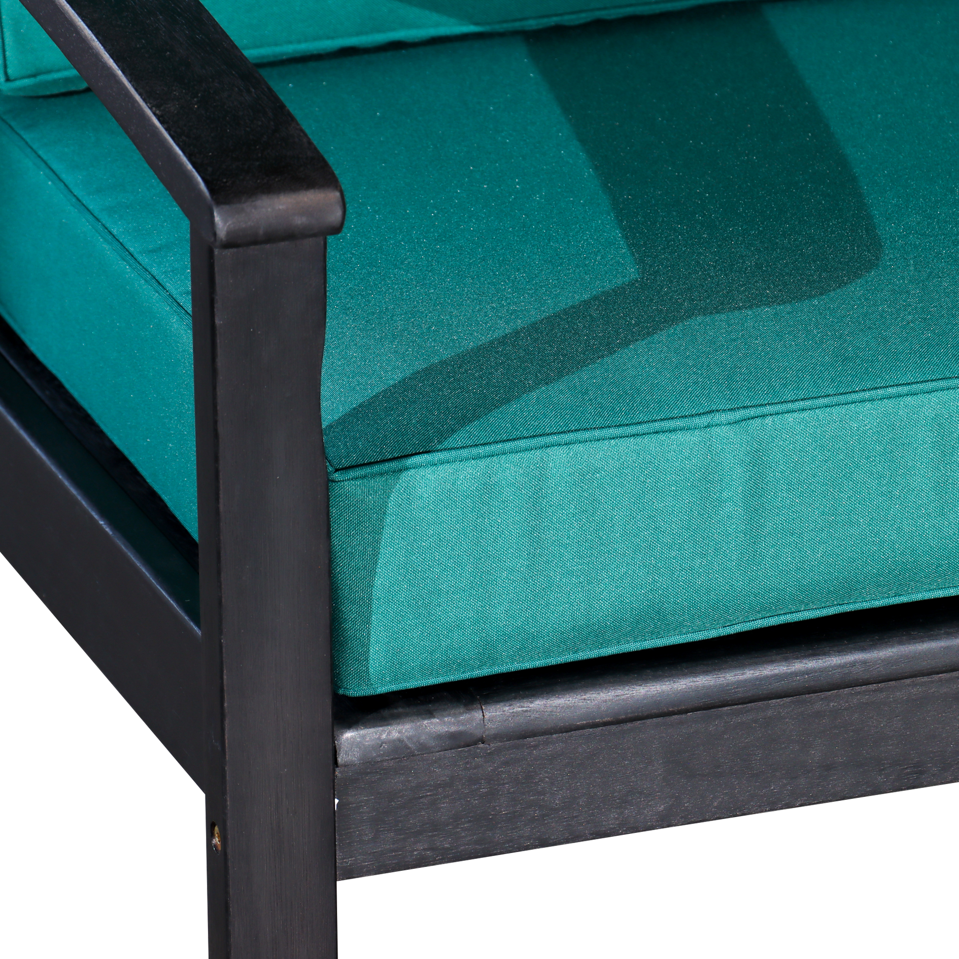 Deep Seat Eucalyptus Chair, Espresso Finish, Dark Green Cushions Espresso Eucalyptus