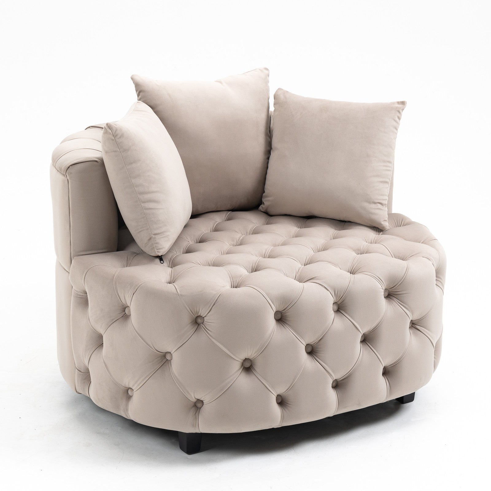 Accent Chair Classical Barrel Chair For Living Room Modern Leisure Sofa Chair Khaki Khaki Foam Velvet