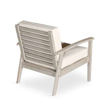 Deep Seat Eucalyptus Chair, Driftwood Gray Finish, Burdy Cushions Gray Eucalyptus