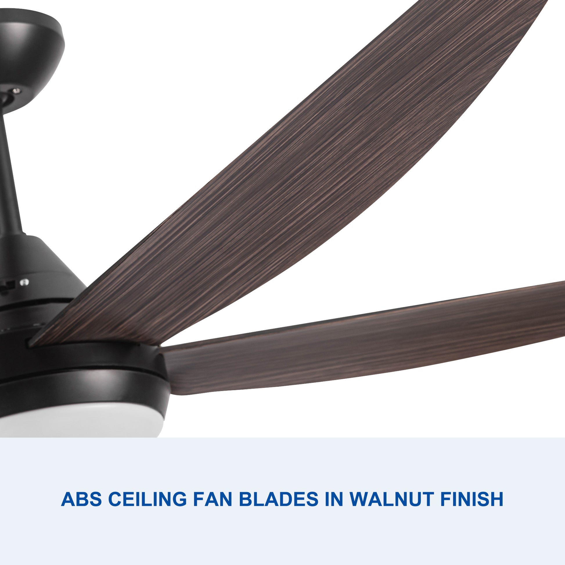 56 In Intergrated Led Ceiling Fan Lighting With Brown Wood Grain Abs Blade Black Brown Abs