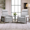 Set Of Two Wood Framed Upholstered Recliner Chair Adjustable Home Theater Seating With Thick Seat Cushion And Backrest Modern Living Room Recliners,Gray Gray Linen