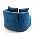 Accent Chair Classical Barrel Chair For Living Room Modern Leisure Sofa Chair Blue Blue Foam Velvet