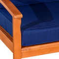 Deep Seat Eucalyptus Chair, Natural Oil Finish, Navy Cushions Natural Eucalyptus