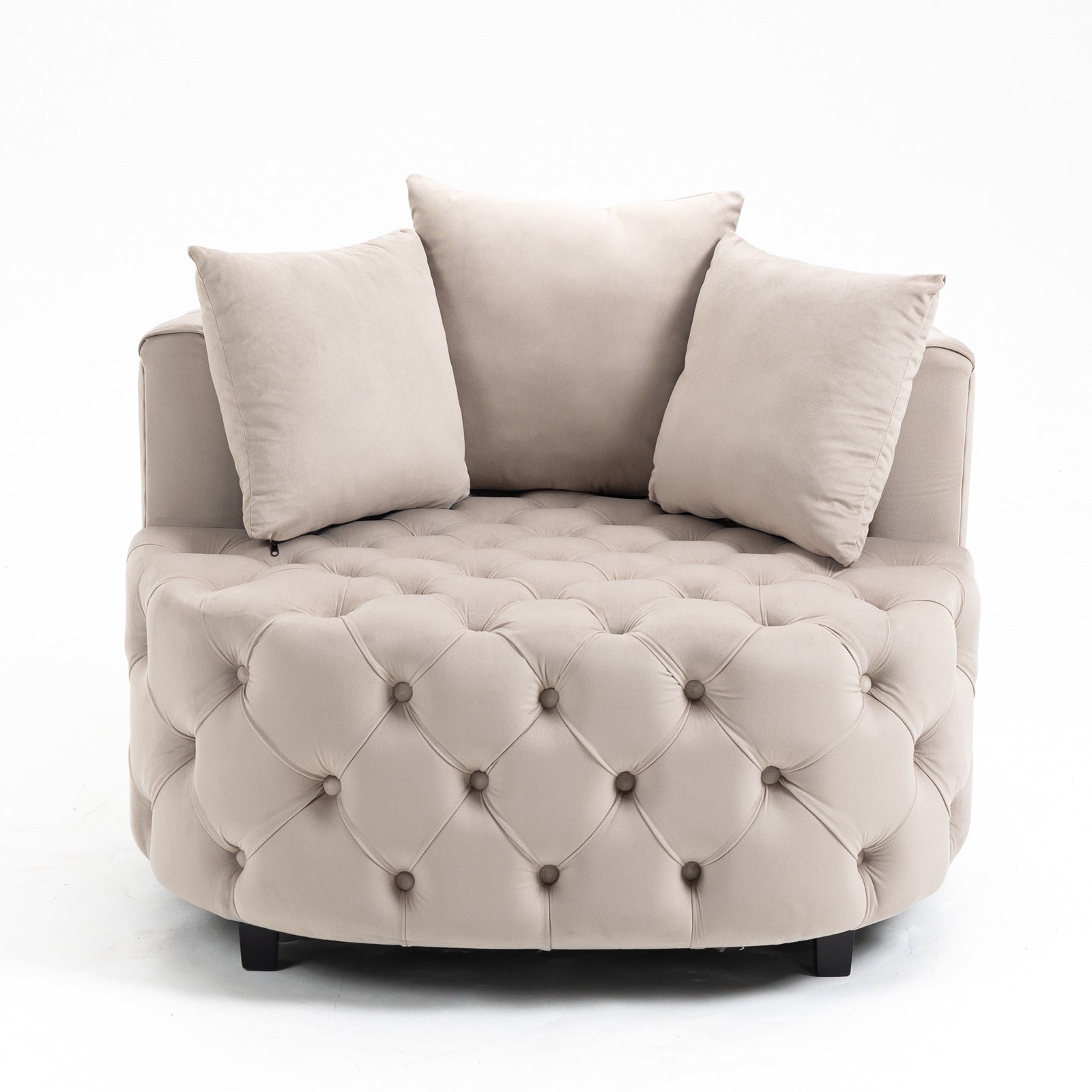 Accent Chair Classical Barrel Chair For Living Room Modern Leisure Sofa Chair Khaki Khaki Foam Velvet