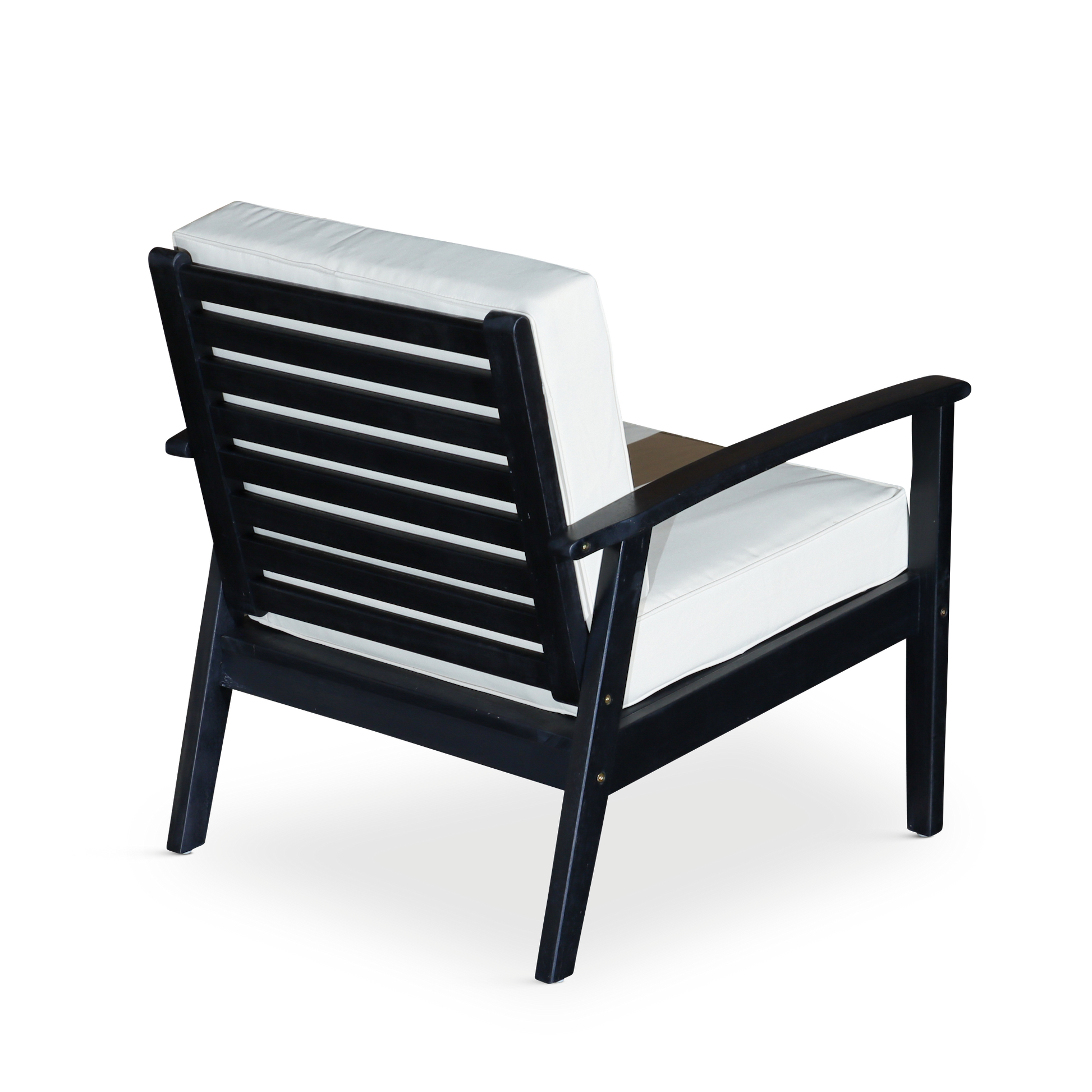 Deep Seat Eucalyptus Chair, Espresso Finish, Navy Cushions Espresso Eucalyptus