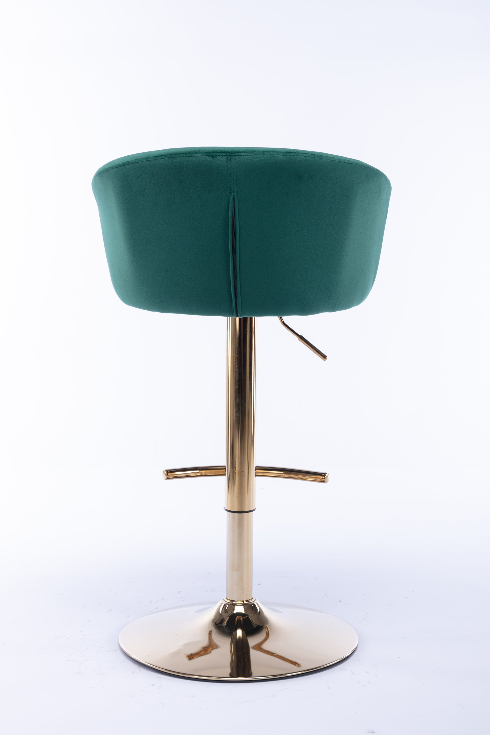 Set Of 2 Bar Stools,With Chrome Footrest And Base Swivel Height Adjustable Mechanical Lifting Velvet Golden Leg Simple Bar Stool Green Green Foam Fabric