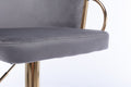 Set Of 2 Bar Stools,With Chrome Footrest And Base Swivel Height Adjustable Mechanical Lifting Velvet Golden Leg Simple Bar Stool Grey Grey Foam Fabric