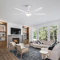 56 In Intergrated Led Ceiling Fan Lighting With White Abs Blade White Abs