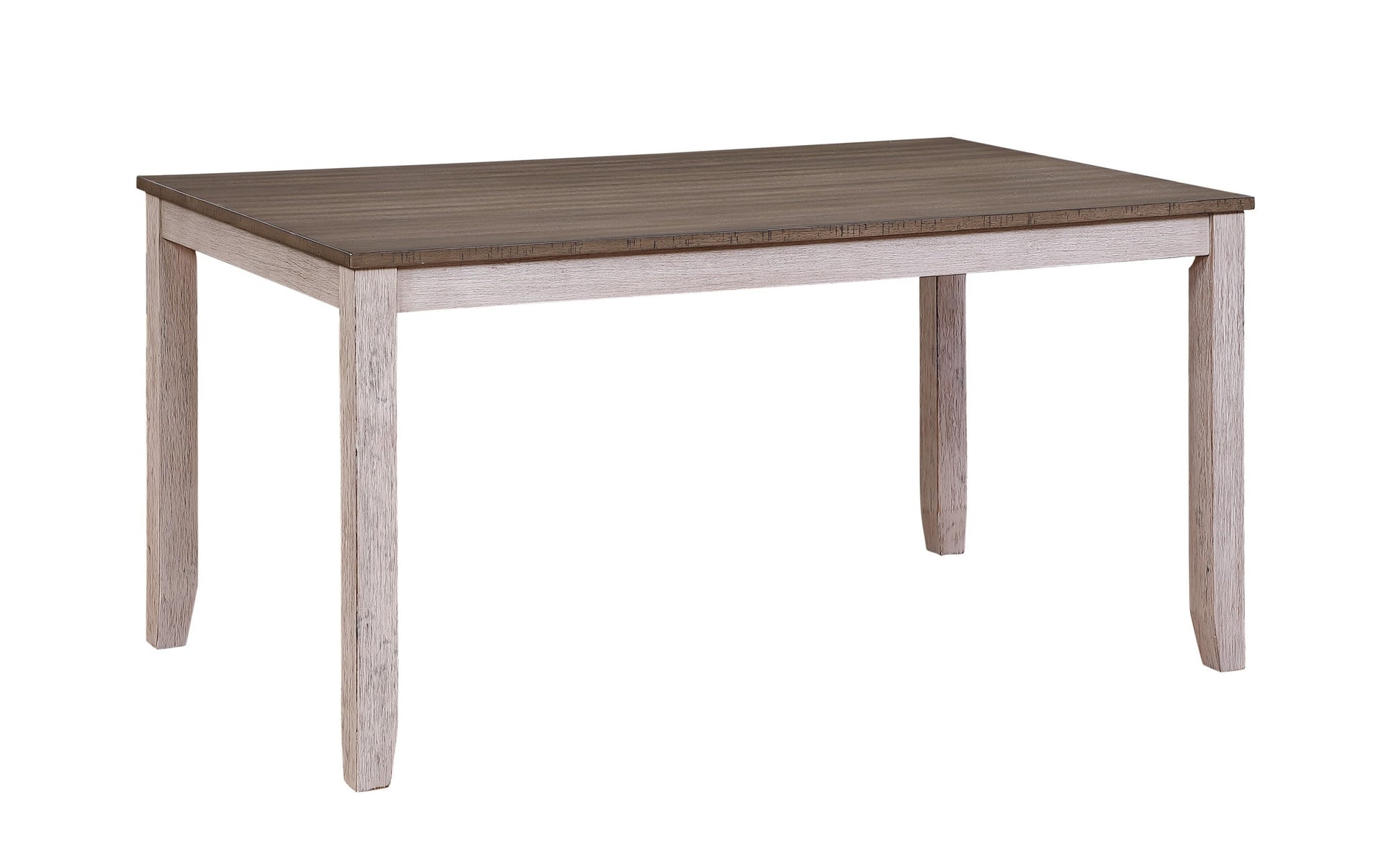 Grayish White And Brown Finish Casual Dining Room Furniture 7Pc Dining Set Rectangular Wooden Table And 6X Side Chairs Fabric Upholstered Seat Multicolor Seats 6 Dining Room Rectangular Dining Table With Chair Wood