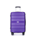 Hardshell Suitcase Spinner Wheels Pp Luggage Sets Lightweight Durable Suitcase With Tsa Lock,3 Piece Set 20 24 28 ,Purple Purple Polypropylene