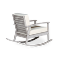 Eucalyptus Rocking Chair With Cushions, Silver Gray Finish, Navy Cushions Silver Grey Eucalyptus