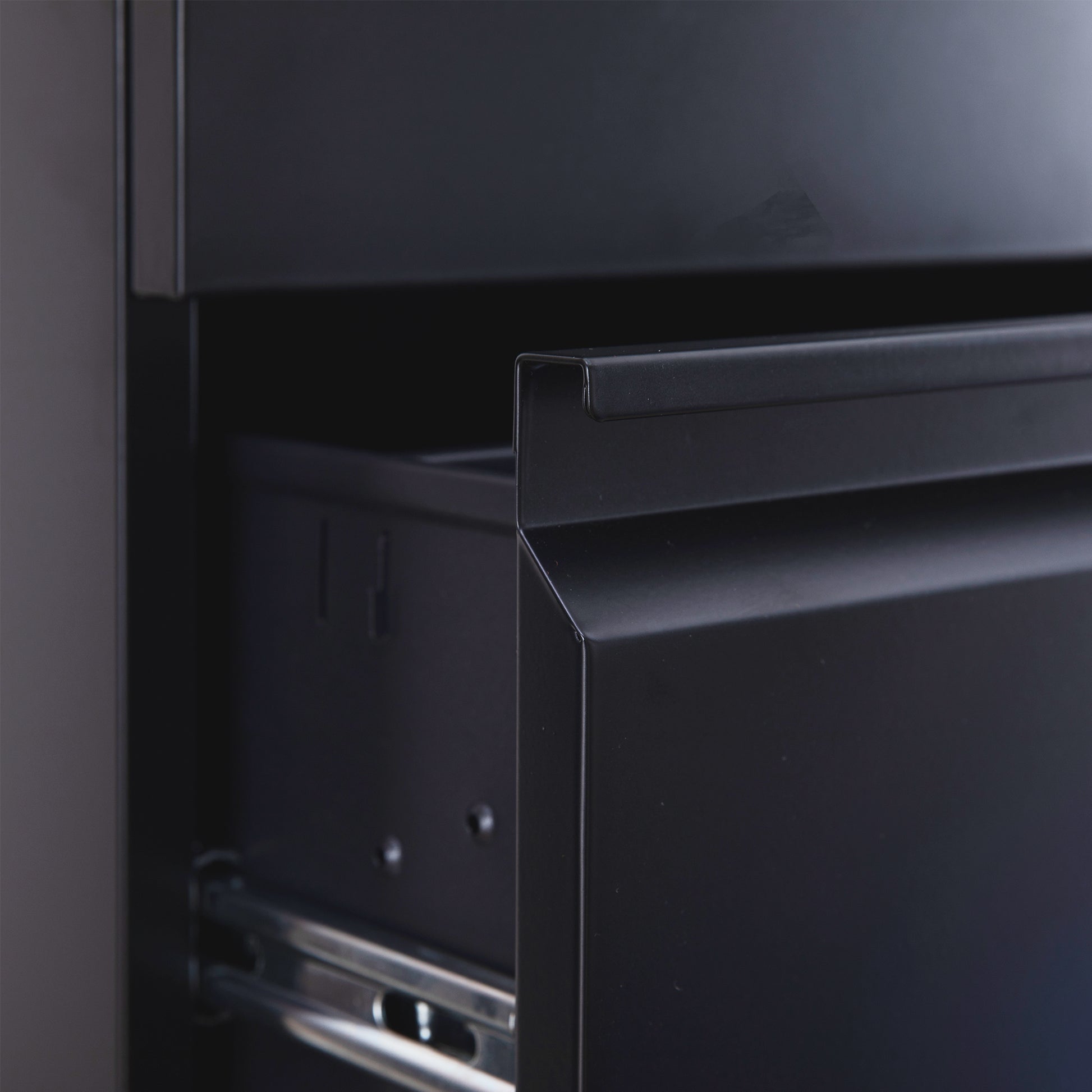 3 Drawer File Cabinet With Lock, Steel Mobile Filing Cabinet On Anti Tilt Wheels, Rolling Locking Office Cabinets Under Desk For Legal Letter Size Black Metal
