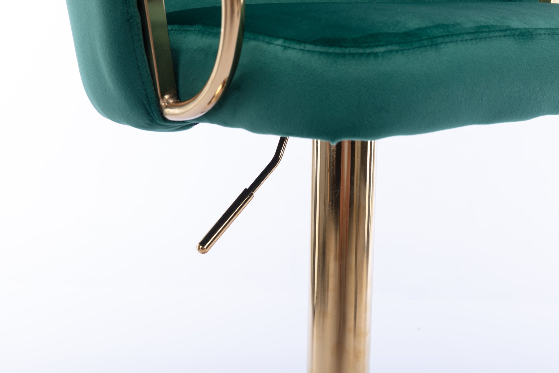 Set Of 2 Bar Stools,With Chrome Footrest And Base Swivel Height Adjustable Mechanical Lifting Velvet Golden Leg Simple Bar Stool Green Green Foam Fabric